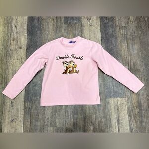 Disney Chip n’ Dale Fleece Pullover Crewneck Sz. M Pink